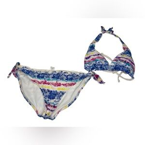 OP Floral Lace Floral Lined Bikini Swim Suit Set